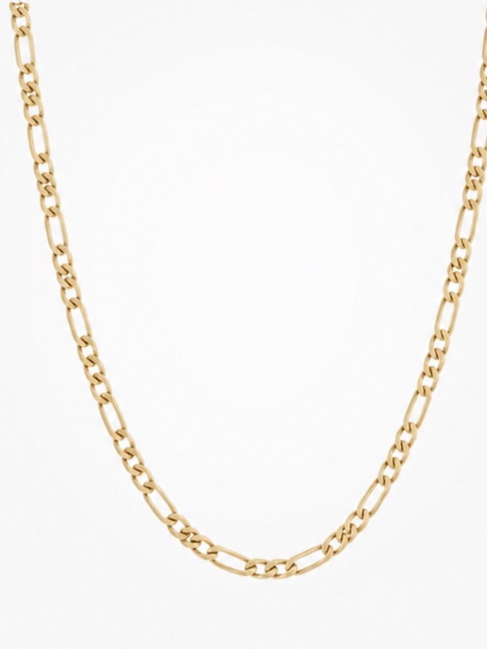 Classic Gold Figaro Chain Necklace for Women